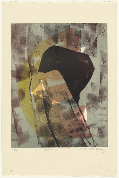 Artist: b'King, Grahame.' | Title: b'Black image' | Date: 1973 | Technique: b'lithograph, printed in colour, from stones [or plates]'