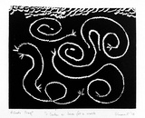 Artist: SHEARER, Mitzi | Title: To take a line for a walk | Date: 1978 | Technique: linocut, printed in black ink, from one block