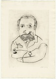Artist: b'BOYD, Arthur' | Title: b'Portrait of Albert Tucker [1].' | Date: 1968-69 | Technique: b'etching and drypoint, printed in black ink, from one plate' | Copyright: b'Reproduced with permission of Bundanon Trust'