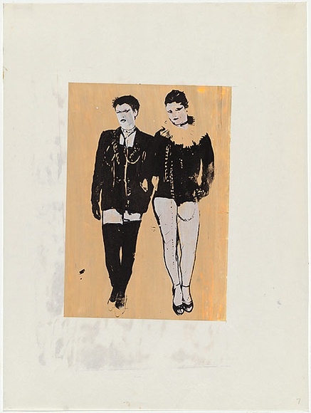 Artist: b'Johnson, Tim.' | Title: b'Two punks.' | Date: 1979 | Technique: b'screenprint, printed in colour, from multiple stencils' | Copyright: b'\xc2\xa9 Tim Johnson' Artist: b'Johnson, Tim.' | Title: b'Two punks.' | Date: 1979 | Technique: b'screenprint, printed in colour, from multiple stencils' | Copyright: b'\xc2\xa9 Tim Johnson'