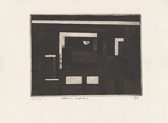 Artist: b'MEYER, Bill' | Title: b'Interior geometry' | Date: 1969 | Technique: b'etching, aquatint and drypoint, printed in black ink, from one plate' | Copyright: b'\xc2\xa9 Bill Meyer' Artist: b'MEYER, Bill' | Title: b'Interior geometry' | Date: 1969 | Technique: b'etching, aquatint and drypoint, printed in black ink, from one plate' | Copyright: b'\xc2\xa9 Bill Meyer'