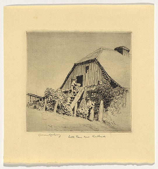 Artist: b'LINDSAY, Lionel' | Title: b'Little farm house, Ambleside' | Date: 1920 | Technique: b'etching, printed in black ink with plate-tone, from one plate' | Copyright: b'Courtesy of the National Library of Australia' Artist: b'LINDSAY, Lionel' | Title: b'Little farm house, Ambleside' | Date: 1920 | Technique: b'etching, printed in black ink with plate-tone, from one plate' | Copyright: b'Courtesy of the National Library of Australia'
