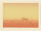 Artist: Harbeck, Ron. | Title: The hay shed. | Date: 1986 | Technique: screenprint, printed in colour, from five stencils