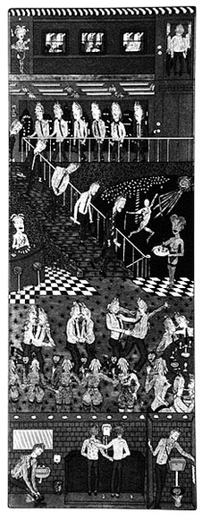 Artist: b'Nedelkopoulos, Nicholas.' | Title: b'Image 6' | Date: 1982 | Technique: b'etching and aquatint, printed with plate-tone, from one plate' Artist: b'Nedelkopoulos, Nicholas.' | Title: b'Image 6' | Date: 1982 | Technique: b'etching and aquatint, printed with plate-tone, from one plate'