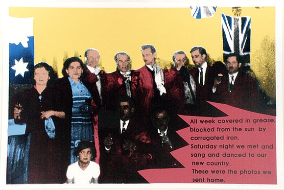 Artist: b'Hill, Eugenia.' | Title: b'These were the photos we sent home' | Date: 1986 | Technique: b'screenprint, printed in colour, from multiple stencils'