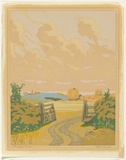 Artist: Thorpe, Hall. | Title: The open gate | Date: c.1925 | Technique: woodcut, printed in colour, from multiple blocks