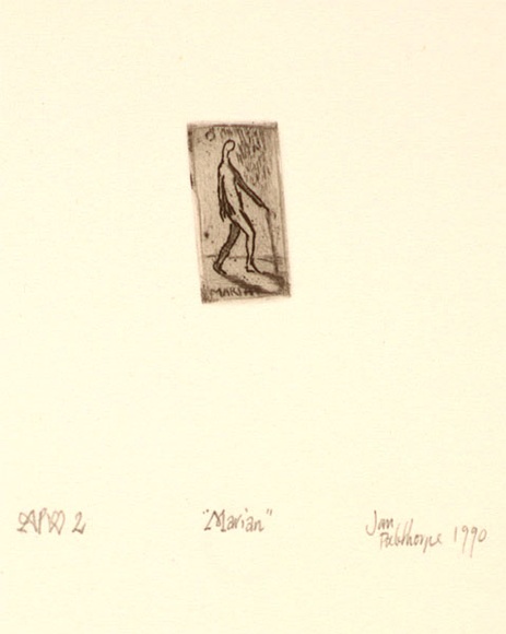 Artist: b'Palethorpe, Jan' | Title: b'Marian' | Date: 1990 | Technique: b'etching, printed in black ink, from one plate' Artist: b'Palethorpe, Jan' | Title: b'Marian' | Date: 1990 | Technique: b'etching, printed in black ink, from one plate'