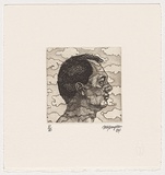 Artist: KEMPSON, Michael | Title: Self portrait | Date: 2004 | Technique: etching and open-bite, printed in black ink, from one plate