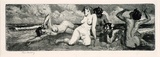 Artist: LINDSAY, Lionel | Title: Femmes damnées | Date: 1909 | Technique: etching, drypoint, aquatint and roulette, printed in blue/black ink, from one plate | Copyright: Courtesy of the National Library of Australia