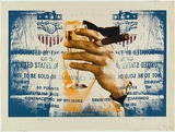 Artist: b'Boynes, Robert.' | Title: b'Stoke at rich.' | Date: 1973 | Technique: b'screenprint, printed in colour, from three stencils (cobalt, yellow and magnesium black ink)'