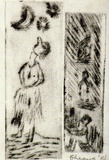Artist: b'Shearer, Mitzi.' | Title: b'not titled [two small pictures on one sheet]' | Date: 1981 | Technique: b'etching, printed in black ink with plate-tone, from two  plates'