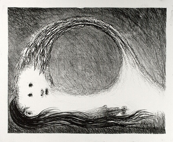 Artist: b'BOYD, Arthur' | Title: b'St Francis lying down in the wilderness.' | Date: (1965) | Technique: b'lithograph, printed in black ink, from one plate' | Copyright: b'Reproduced with permission of Bundanon Trust' Artist: b'BOYD, Arthur' | Title: b'St Francis lying down in the wilderness.' | Date: (1965) | Technique: b'lithograph, printed in black ink, from one plate' | Copyright: b'Reproduced with permission of Bundanon Trust'