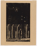 Artist: Hirschfeld Mack, Ludwig. | Title: Desolation, Internment camp, Hay, N.S.W. | Date: 1940-41 | Technique: woodcut, printed in black ink, from one block