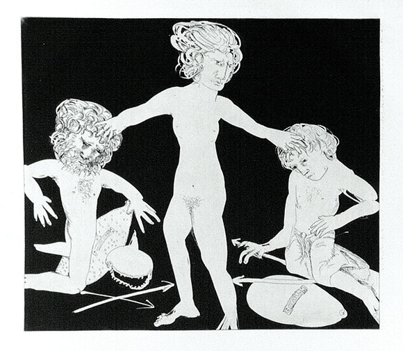 Artist: b'BOYD, Arthur' | Title: b'Lysistrata to the Spartan and Athenian.' | Date: 1970 | Technique: b'etching and aquatint, printed in black ink, from one plate' | Copyright: b'Reproduced with permission of Bundanon Trust' Artist: b'BOYD, Arthur' | Title: b'Lysistrata to the Spartan and Athenian.' | Date: 1970 | Technique: b'etching and aquatint, printed in black ink, from one plate' | Copyright: b'Reproduced with permission of Bundanon Trust'