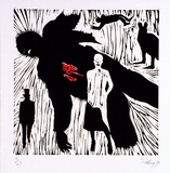 Artist: COLEING, Tony | Title: not titled [shot figure]. | Date: 1979 | Technique: linocut, printed in colour, from two blocks
