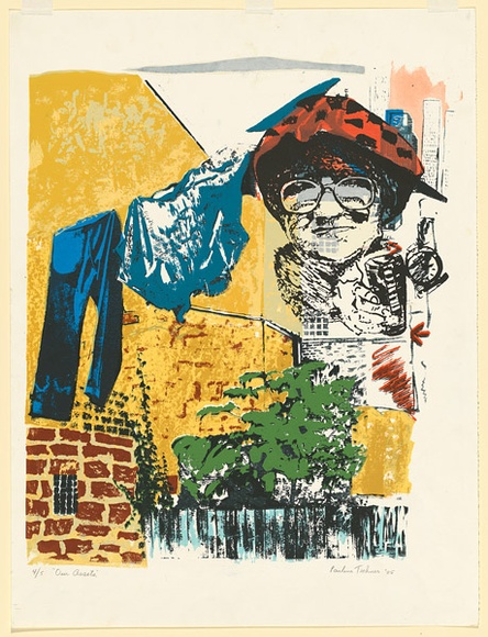 Artist: b'Tickner, Pauline.' | Title: b'Our assets' | Date: 1985 | Technique: b'screenprint, printed in colour, from multiple stencils' Artist: b'Tickner, Pauline.' | Title: b'Our assets' | Date: 1985 | Technique: b'screenprint, printed in colour, from multiple stencils'