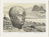 Artist: Wadelton, David. | Title: History (head) | Date: 1998, May | Technique: lithograph, printed in black ink, from one stone with cream tint