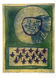Artist: HANRAHAN, Barbara | Title: Sun and stars | Date: 1975 | Technique: etching, printed in colour from one  plate