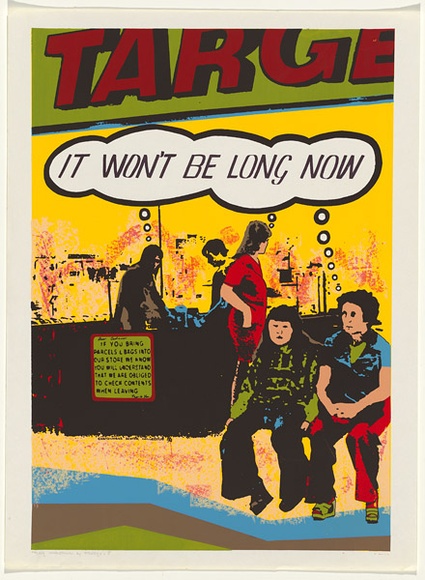 Artist: b'Robertson, Toni.' | Title: b'Taking marketown by strategy - 5' | Date: 1977 | Technique: b'screenprint, printed in colour, from multiple stencils' | Copyright: b'\xc2\xa9 Toni Robertson' Artist: b'Robertson, Toni.' | Title: b'Taking marketown by strategy - 5' | Date: 1977 | Technique: b'screenprint, printed in colour, from multiple stencils' | Copyright: b'\xc2\xa9 Toni Robertson'