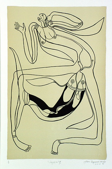 Artist: b'Meeks, Arone Raymond.' | Title: b'Seagasm II' | Date: 1991 | Technique: b'lithograph, printed in colour, from multiple stones [or plates]'