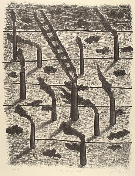 Artist: b'Bowen, Dean.' | Title: b'The strange cloud' | Date: 1988 | Technique: b'lithograph, printed in black ink, from one stone' Artist: b'Bowen, Dean.' | Title: b'The strange cloud' | Date: 1988 | Technique: b'lithograph, printed in black ink, from one stone'