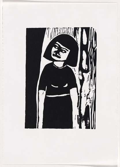 Artist: b'LAWTON, Tina' | Title: b'Number 12' | Date: 1962 | Technique: b'linocut, printed in black ink, from one block'