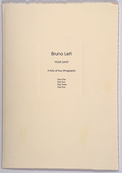 Artist: b'Leti, Bruno.' | Title: b'Title page' | Date: 1989 | Technique: b'screenprint, printed in deep grey ink, from one photo-stencil' Artist: b'Leti, Bruno.' | Title: b'Title page' | Date: 1989 | Technique: b'screenprint, printed in deep grey ink, from one photo-stencil'