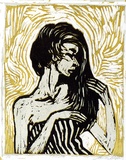 Artist: b'Clifton, Nancy.' | Title: b'Toilette.' | Date: 1961 | Technique: b'linocut, printed in colour, from three blocks'