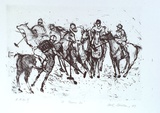 Artist: NICOLSON, Noel | Title: A throw in | Date: 1989 | Technique: lithograph, printed in black ink, from one stone