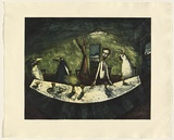 Artist: Shead, Garry. | Title: Supper | Date: 1995-96 | Technique: etching, printed in blue-black, yellow, red and blue inks, from multiple plates | Copyright: © Garry Shead