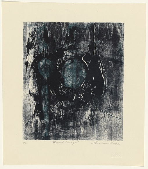 Artist: b'King, Grahame.' | Title: b'Forest image' | Date: 1964 | Technique: b'lithograph, printed in colour, from two stones [or plates]'