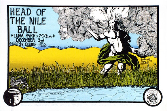 Artist: b'MACKINOLTY, Chips' | Title: b'Head of the Nile Ball' | Date: 1974 | Technique: b'screenprint, printed in colour, from multiple stencils' Artist: b'MACKINOLTY, Chips' | Title: b'Head of the Nile Ball' | Date: 1974 | Technique: b'screenprint, printed in colour, from multiple stencils'