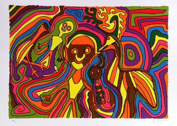 Artist: b'Pike, Jimmy.' | Title: b'Pirnini country III' | Date: 1989 | Technique: b'screenprint, printed in colour, from multiple stencils' Artist: b'Pike, Jimmy.' | Title: b'Pirnini country III' | Date: 1989 | Technique: b'screenprint, printed in colour, from multiple stencils'