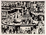 Artist: Allen, Joyce. | Title: Within a week. | Date: 1969 | Technique: linocut, printed in black ink, from one block