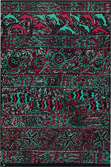 Artist: b'REDBACK GRAPHIX' | Title: b'Wrapping paper: Marine life' | Date: 1986 | Technique: b'screenprint, printed in colour, from three stencils' Artist: b'REDBACK GRAPHIX' | Title: b'Wrapping paper: Marine life' | Date: 1986 | Technique: b'screenprint, printed in colour, from three stencils'