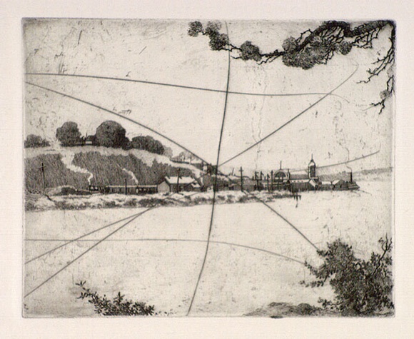 Artist: b'FEINT, Adrian' | Title: b'Milsons Point [Plate two].' | Date: c.1922 | Technique: b'etching, printed in black ink, from one plate' | Copyright: b'Courtesy the Estate of Adrian Feint'