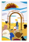 Artist: Cook, James. | Title: Postcard: Opportunity, choice, discovery. | Date: 1989 | Technique: lithograph, printed in colour, from process plates