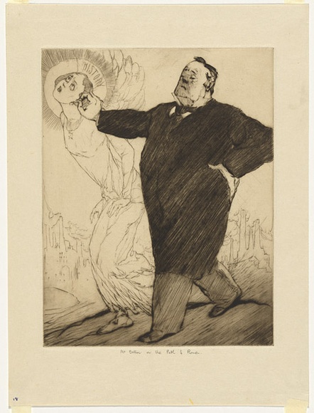 Artist: b'Dyson, Will.' | Title: b'Mr Belloc on the path to Rome.' | Date: c.1929 | Technique: b'drypoint, printed in black ink, from one plate' Artist: b'Dyson, Will.' | Title: b'Mr Belloc on the path to Rome.' | Date: c.1929 | Technique: b'drypoint, printed in black ink, from one plate'