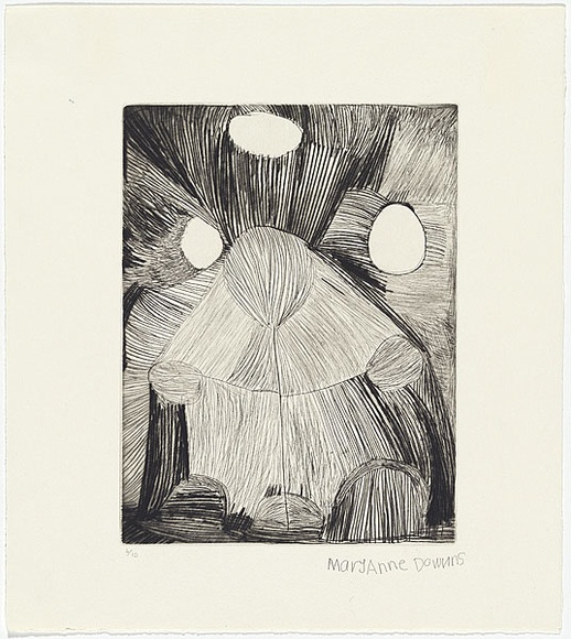 Artist: b'Purlta Downs, Maryanne.' | Title: b'Black and white landscape.' | Date: 1994 | Technique: b'drypoint, printed in black ink, from one plate' Artist: b'Purlta Downs, Maryanne.' | Title: b'Black and white landscape.' | Date: 1994 | Technique: b'drypoint, printed in black ink, from one plate'