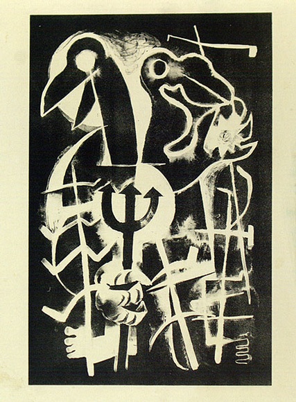 Artist: b'French, Len.' | Title: b'(The albatrosses).' | Date: (1955) | Technique: b'lithograph, printed in black ink, from one plate' | Copyright: b'\xc2\xa9 Leonard French. Licensed by VISCOPY, Australia' Artist: b'French, Len.' | Title: b'(The albatrosses).' | Date: (1955) | Technique: b'lithograph, printed in black ink, from one plate' | Copyright: b'\xc2\xa9 Leonard French. Licensed by VISCOPY, Australia'
