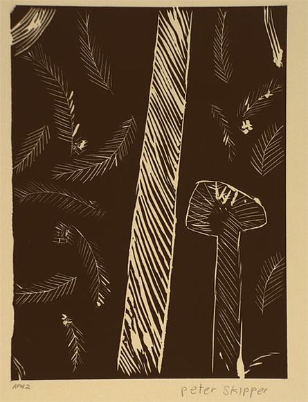 Artist: b'Skipper, Peter.' | Title: b'Tinyjil and turtujarti' | Date: 1994, October - November | Technique: b'linocut, printed in black ink, from one block' Artist: b'Skipper, Peter.' | Title: b'Tinyjil and turtujarti' | Date: 1994, October - November | Technique: b'linocut, printed in black ink, from one block'