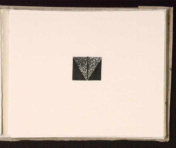 Artist: b'Mann, Gillian.' | Title: b'(Triangle within a rectangle).' | Date: 1981 | Technique: b'etching, printed in black ink, from one plate' Artist: b'Mann, Gillian.' | Title: b'(Triangle within a rectangle).' | Date: 1981 | Technique: b'etching, printed in black ink, from one plate'
