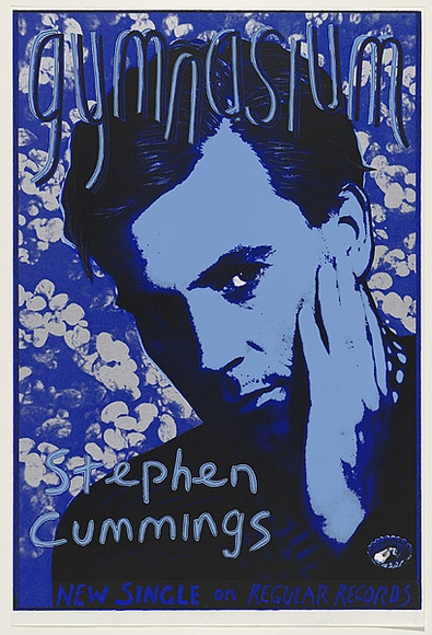 Artist: b'WORSTEAD, Paul' | Title: b'Gymnasium - Stephen Cummings' | Date: 1984 | Technique: b'screenprint, printed in colour, from four stencils in light blue, dark blue, silver and black inks' | Copyright: b'This work appears on screen courtesy of the artist' Artist: b'WORSTEAD, Paul' | Title: b'Gymnasium - Stephen Cummings' | Date: 1984 | Technique: b'screenprint, printed in colour, from four stencils in light blue, dark blue, silver and black inks' | Copyright: b'This work appears on screen courtesy of the artist'