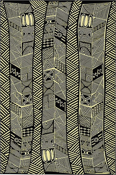 Artist: b'REDBACK GRAPHIX' | Title: b'Wrapping paper: Pumpuni' | Date: 1986 | Technique: b'screenprint, printed in colour, from three stencils' Artist: b'REDBACK GRAPHIX' | Title: b'Wrapping paper: Pumpuni' | Date: 1986 | Technique: b'screenprint, printed in colour, from three stencils'