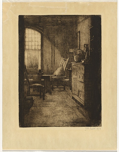 Artist: b'Traill, Jessie.' | Title: b'not titled [interior]' | Date: 1910 | Technique: b'etching and aquatint, printed in black ink, with wiped highlights, from one plate'