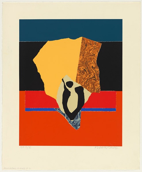 Artist: b'LEACH-JONES, Alun' | Title: b'Australian Arkady #2' | Date: 1984 | Technique: b'screenprint' | Copyright: b'Courtesy of the artist' Artist: b'LEACH-JONES, Alun' | Title: b'Australian Arkady #2' | Date: 1984 | Technique: b'screenprint' | Copyright: b'Courtesy of the artist'