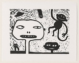 Title: Untitled. | Date: 1999 | Technique: linocut, printed in black ink, from one block