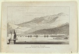 Artist: Bock, Thomas. | Title: Hobart Town from the eastern side of the Derwent. | Date: 1830 | Technique: etching, printed in black ink, from one copper plate