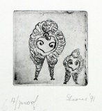 Artist: SHEARER, Mitzi | Title: not titled | Date: 1991 | Technique: etching, printed in black ink with plate-tone, from one plate