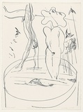 Artist: Wallace-Crabbe, Robin. | Title: Diving into steaming pool | Date: 1982 | Technique: lithograph, printed in black ink, from one stone | Copyright: © Robin Wallace-Crabbe, Licensed by VISCOPY, Australia